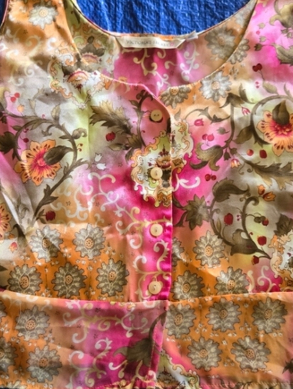 Floral Pink and Orange Women's Top